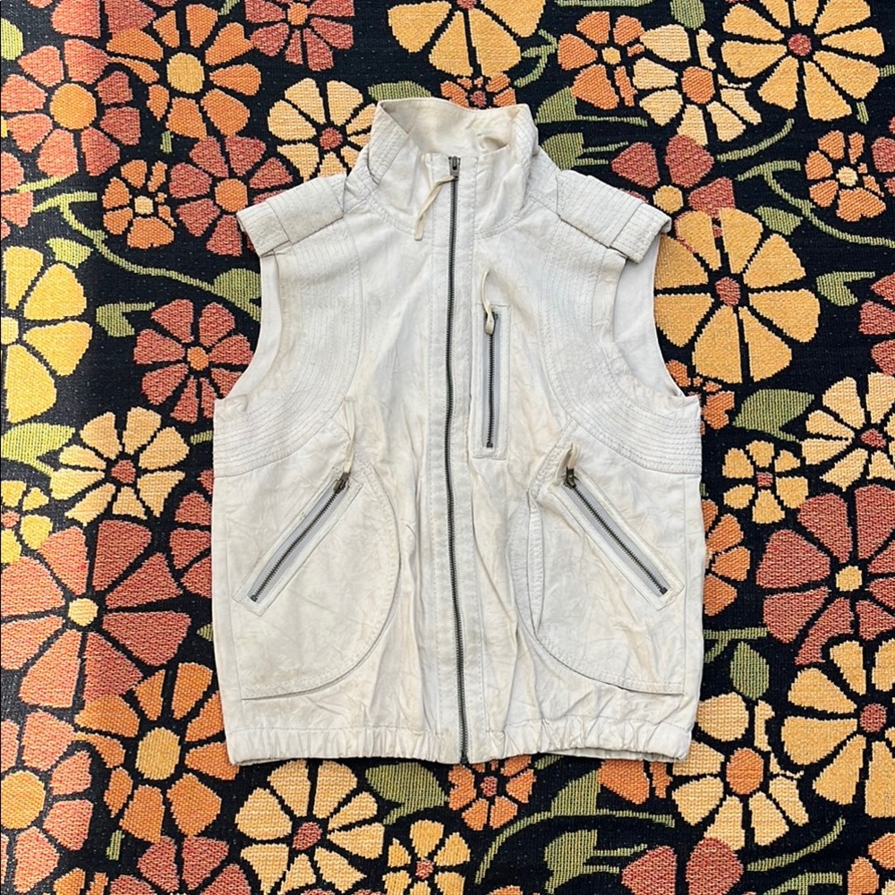 Vintage Karen Millen Beige Utility Vest